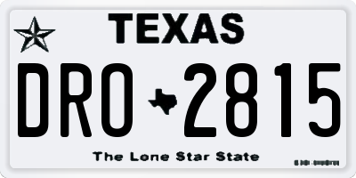 TX license plate DRO2815