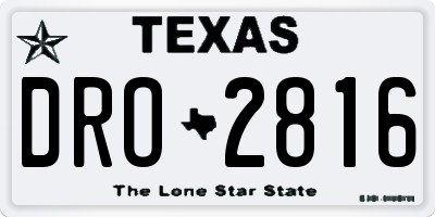 TX license plate DRO2816