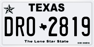 TX license plate DRO2819