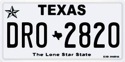 TX license plate DRO2820