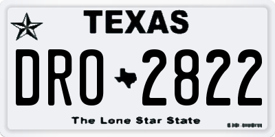 TX license plate DRO2822