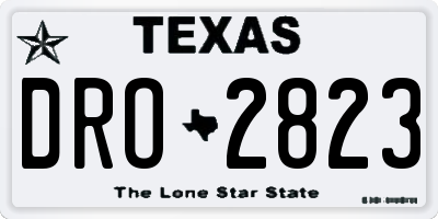 TX license plate DRO2823