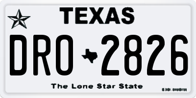 TX license plate DRO2826