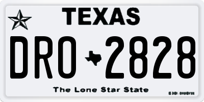 TX license plate DRO2828