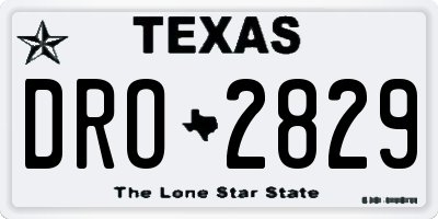 TX license plate DRO2829