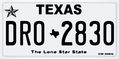 TX license plate DRO2830