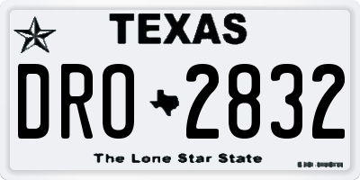 TX license plate DRO2832