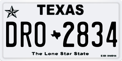 TX license plate DRO2834