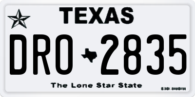 TX license plate DRO2835