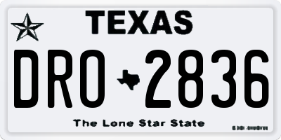 TX license plate DRO2836