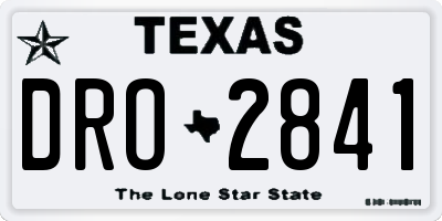 TX license plate DRO2841