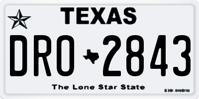 TX license plate DRO2843