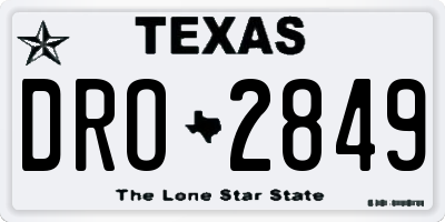 TX license plate DRO2849