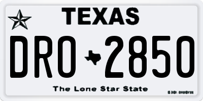 TX license plate DRO2850