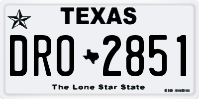 TX license plate DRO2851