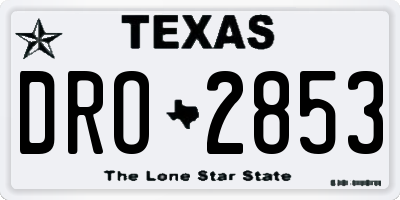 TX license plate DRO2853