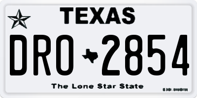 TX license plate DRO2854