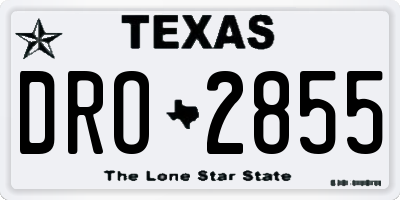 TX license plate DRO2855