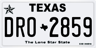 TX license plate DRO2859
