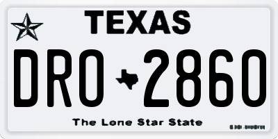 TX license plate DRO2860
