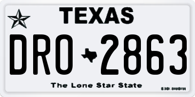 TX license plate DRO2863