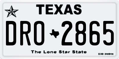 TX license plate DRO2865