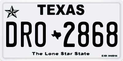 TX license plate DRO2868