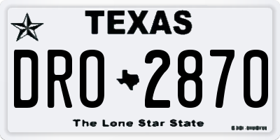 TX license plate DRO2870