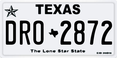 TX license plate DRO2872