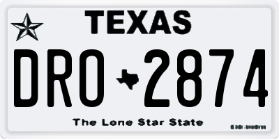 TX license plate DRO2874