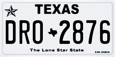 TX license plate DRO2876