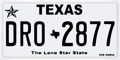 TX license plate DRO2877