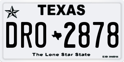 TX license plate DRO2878