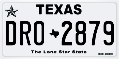TX license plate DRO2879