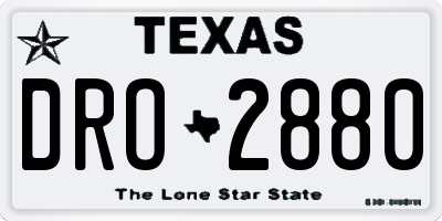 TX license plate DRO2880