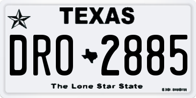 TX license plate DRO2885