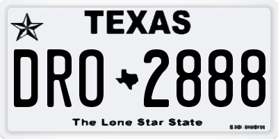 TX license plate DRO2888