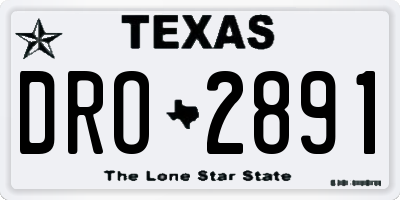 TX license plate DRO2891