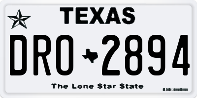 TX license plate DRO2894