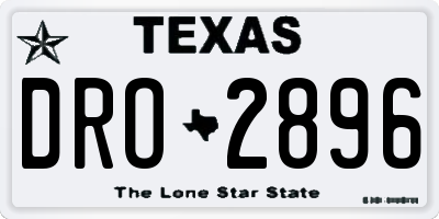 TX license plate DRO2896