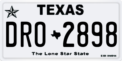 TX license plate DRO2898
