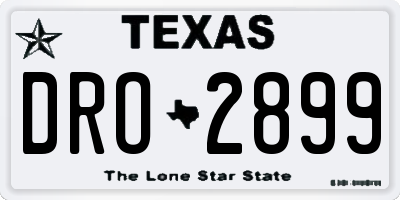 TX license plate DRO2899