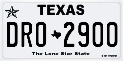 TX license plate DRO2900
