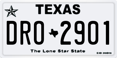 TX license plate DRO2901