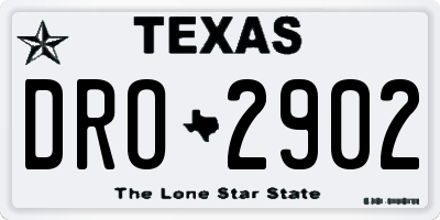 TX license plate DRO2902