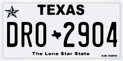 TX license plate DRO2904