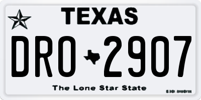 TX license plate DRO2907