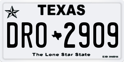 TX license plate DRO2909