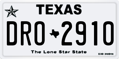 TX license plate DRO2910