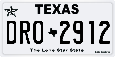 TX license plate DRO2912